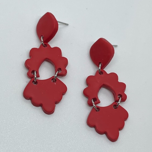 Red Handmade Earrings - Picture 2 of 5